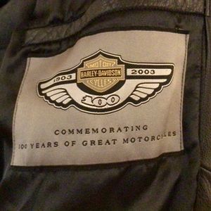 100 year anniversary black leather embroidered Harley leather jacket